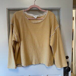 Wowen's Yellow pinstripe sweater Large
